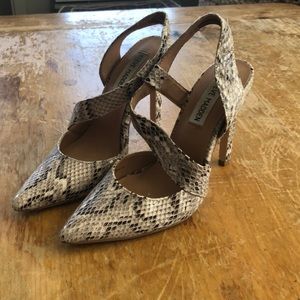 Steve Madden snake skin pointed toe heels